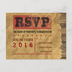 WILD WEST GEWOLLT Bar Bat Mitzvah Reply Card RSVP Karte