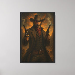 Wild West Gunslinger Cowboy Leinwanddruck