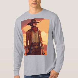 Wild West Gunslinger - Vintages Anime-Portrait der T-Shirt