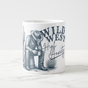 Wild West High Anxiety Lustiges Western-Design Jumbo-Tasse