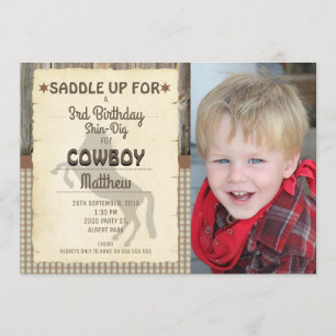 Wild West Horse Foto Geburtstagsparty Einladung