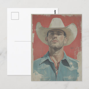 Wild West Icon: Vintager Cowboy der 50er Jahre Postkarte