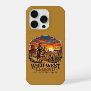 Wild-West-Legende Vintage-Cowboy-Sonnenuntergang-G iPhone 15 Pro Hülle