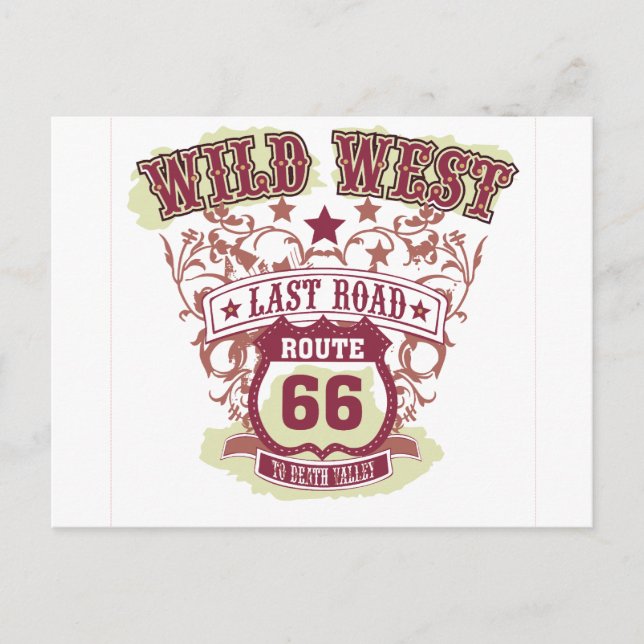 Wild West letzte Straße Route 66 bis Totental Postkarte (Vorderseite)