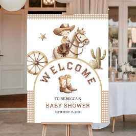 Wild West Little Cowboy Baby Shower Welcome Sign