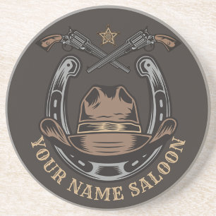 Wild West Revolver Horseshoe Western Cowboy Saloon Getränkeuntersetzer