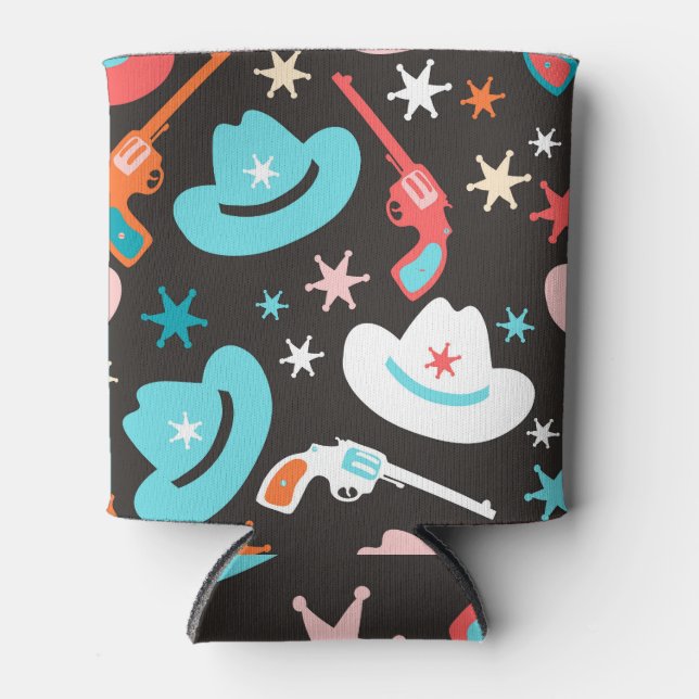 Wild West, Revolvers Cowboy Pattern. Dosenkühler (Vorderseite)