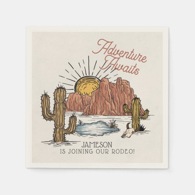 Wild West Rodeo Baby Shower Serviette (Vorderseite)