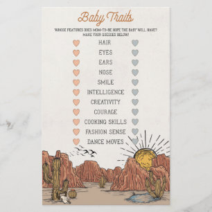 Wild West Rodeo Babyspuren Baby Dusche Spiel