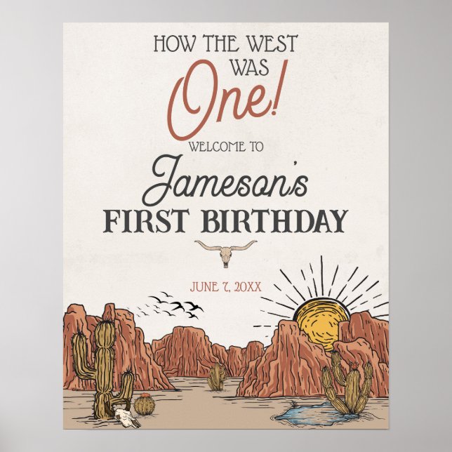 Wild West Rodeo Begrüßungszeichen Poster (Vorne)