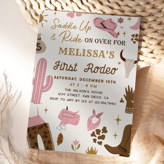 Wild West Rodeo Cowgirl Ranch Girl Birthday Party Einladung (Von Creator hochgeladen)