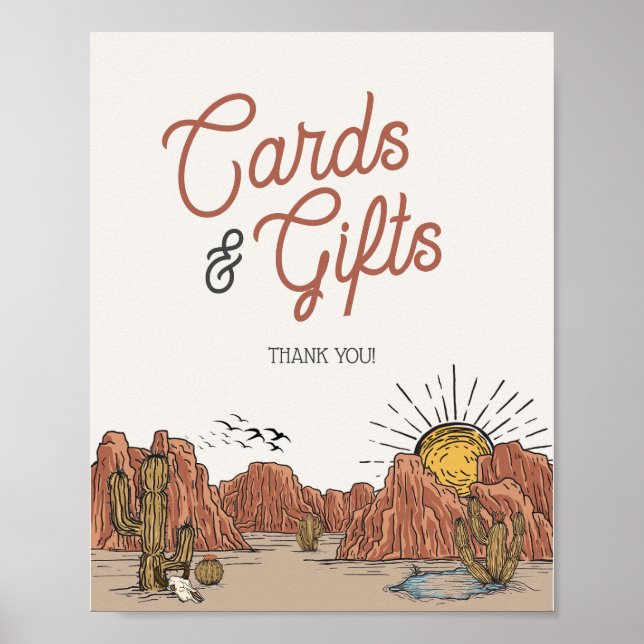 Wild West Rodeo Karten und Geschenke Party Zeichen Poster (Vorne)