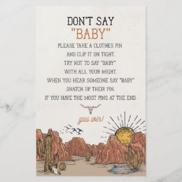 Wild West Rodeo sagt nicht, Baby Dusche Spiel