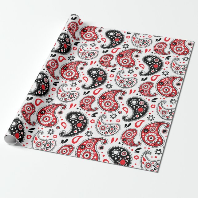 Wild West Rodeo Weihnachten Bandana Paisley Muster Geschenkpapier (Ungerollt)