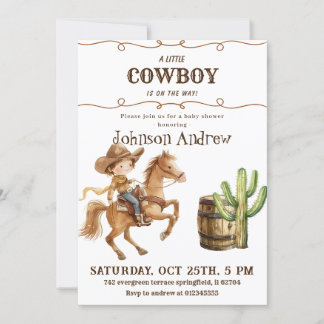 Wild West Rodeo Wester CowBoy Baby Shower Einladung