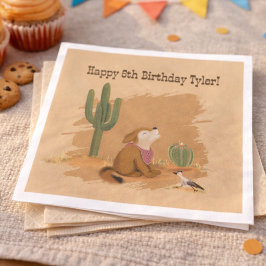 Wild West Rustic Fun Cowboy Birthday Paper Napkin Serviette