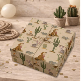 Wild West Rustic Wüstentiere Geburtstag Geschenkpapier