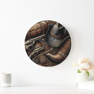 Wild West Schätze Große Wanduhr