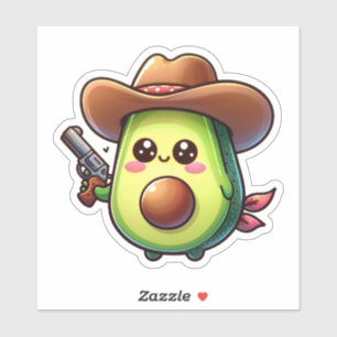 Wild West Sheriff Avocado - Niedlich & mutig Aufkleber