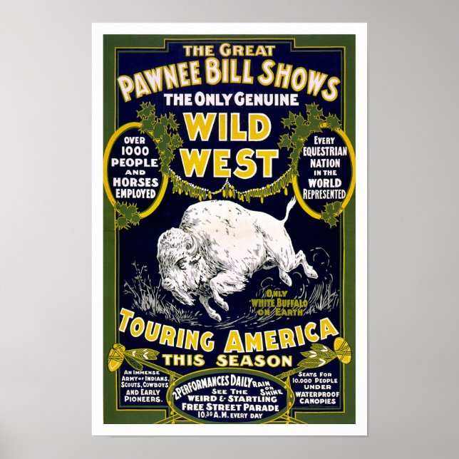 Wild West Show, 1903. Werbung für Vintage Western Poster (Vorne)