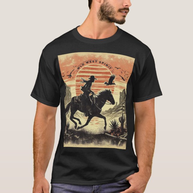 Wild West Spirit: Cowboy Adventure T-Shirt (Vorderseite)