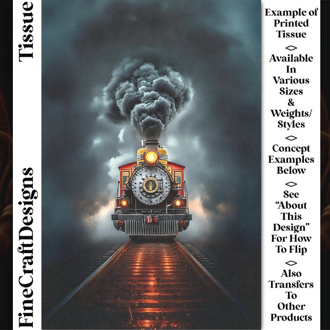 Wild West Steampunk Locomotive Train CJ6 Decoupage Seidenpapier (Von Creator hochgeladen)