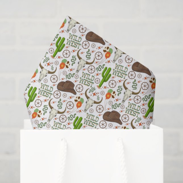 Wild West Tissue Paper Seidenpapier (Geschenk Tasche)