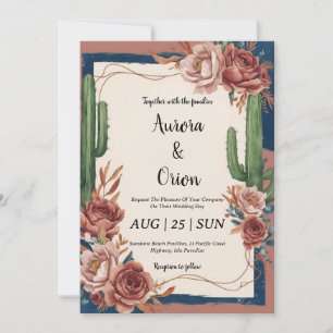 Wild West Western boho Hochzeitseinladungen Einladung