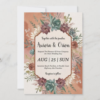 Wild West Western boho Hochzeitseinladungen Einladung