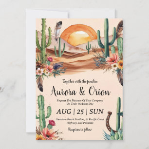 Wild West Western boho Hochzeitseinladungen Einladung