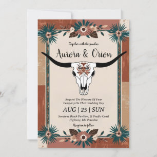 Wild West Western boho Hochzeitseinladungen Einladung