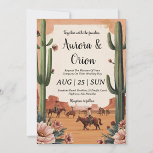 Wild West Western boho Hochzeitseinladungen Einladung