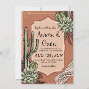 Wild West Western boho Hochzeitseinladungen Einladung