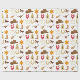 Wild West Western Country Rodeo jedes Alter Geburt Geschenkpapier