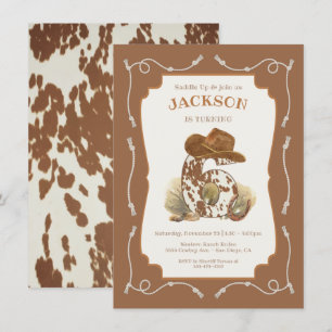 Wild West Western Cowboy 6th Birthday Party Einladung