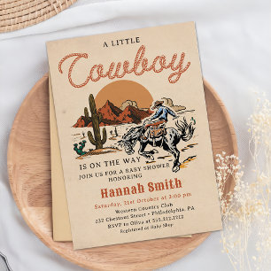 Wild West Western Cowboy Baby Shower Einladung
