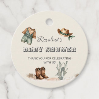 Wild West Western Cowboy Baby Shower Geschenkanhänger