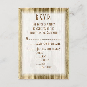 Wild West Western Cowboy Wedding R.S.V.P RSVP Karte