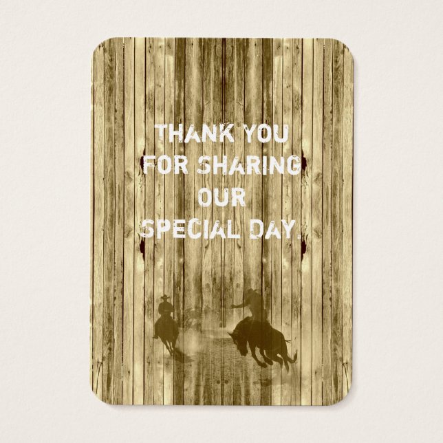 Wild West Western Gastgeschenk Hochzeit danke (Rückseite)