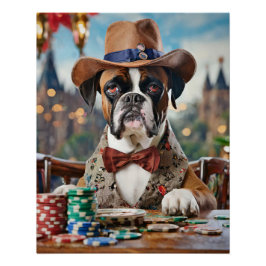 Wild West Willy, Boxer spielt Poker Poster