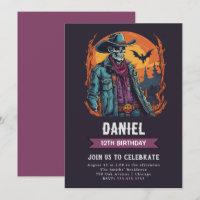 Wild West Zombie Birthday Einladung