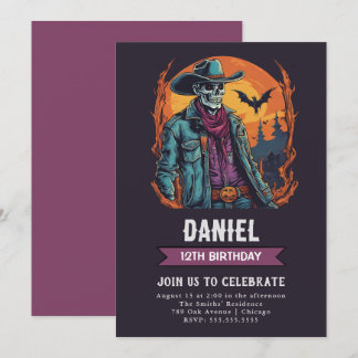 Wild West Zombie Birthday Einladung