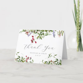 Wild Whimsical Blooms & Greenery Dankeskarte