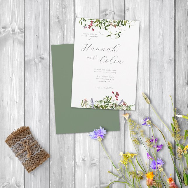 Wild Whimsical Blooms & Greenery Einladung (Von Creator hochgeladen)