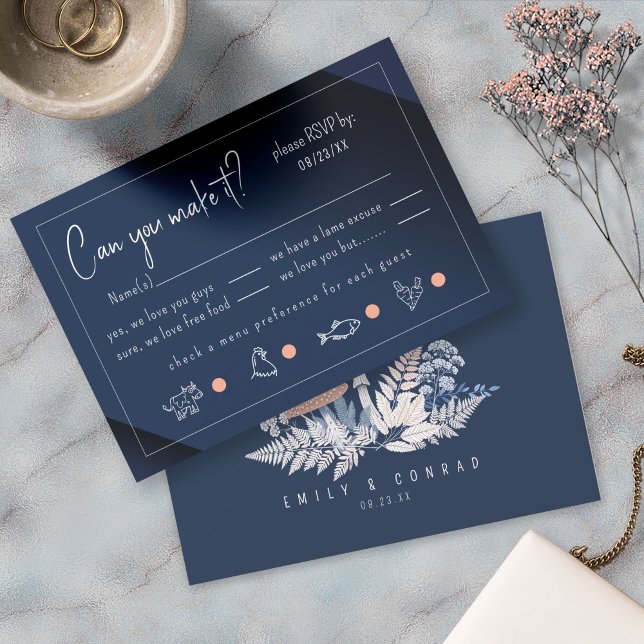 Wild & Whimsical Wedding Funny Replies ID110 RSVP Karte (Von Creator hochgeladen)