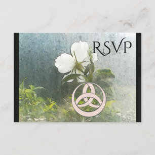 Wild White Rose Triquetra Handfasting Ste RSVP Karte