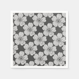 Wild White Roses Chalkboard Serviette