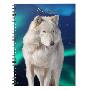 Wild White Wolf Wildlife-Fan-Notebook Notizblock