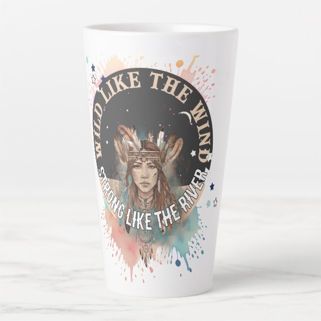 Wild wie der Wind, stark wie der Fluss | Custom Milchtasse (Vorderseite)