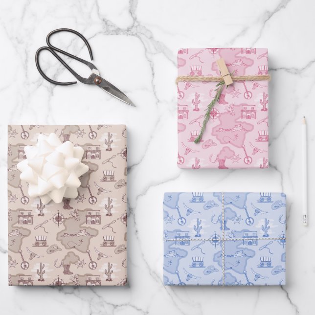 Wild Wild West Theme Geschenkpapier Set (Vorderseite)